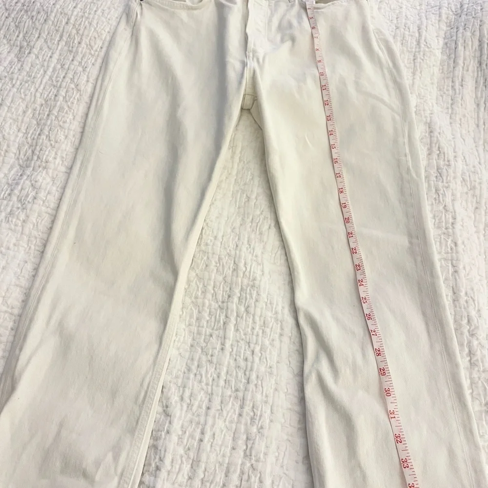 Agolde White Riley Crop Straight Leg Jeans Size 31 - Picture 13 of 13